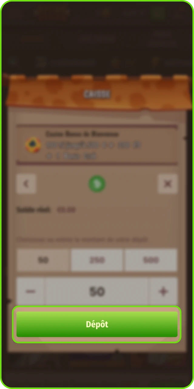 Avant de placer vos paris, vous devez effectuer un dépôt sur le casino en ligne Stonevegas.