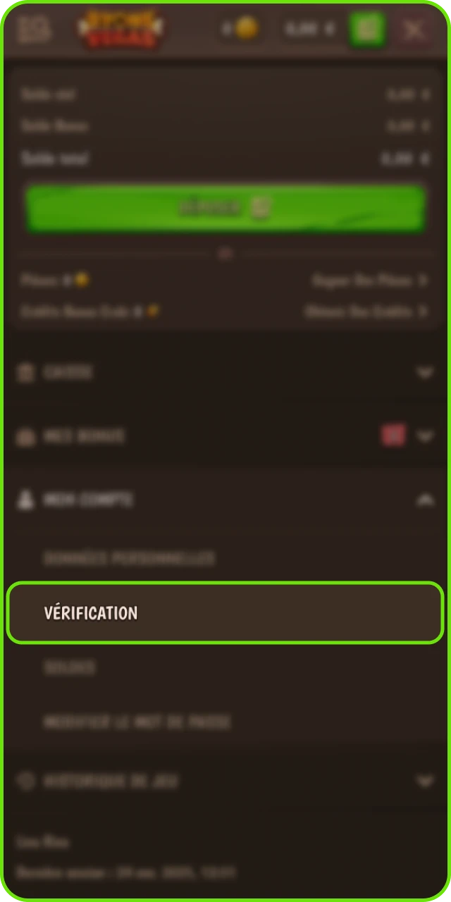 Vérification d identité sur Stonevegas avec pièce d identité et justificatif de domicile.