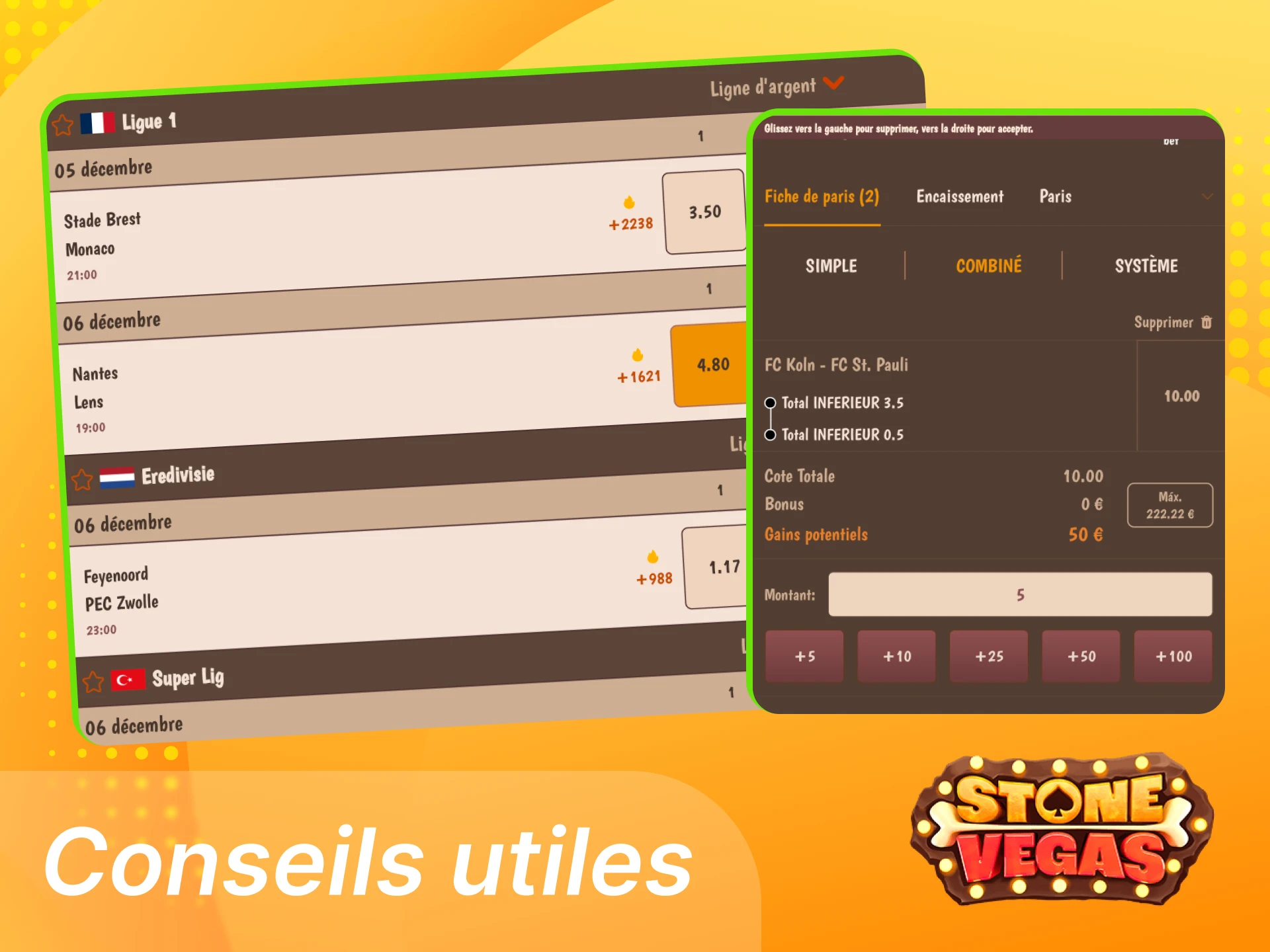 Conseils pour parier sur le football sur Stonevegas ; analyser forme, compositions, confrontations, contexte, cotes, spécialisation et gestion du budget.