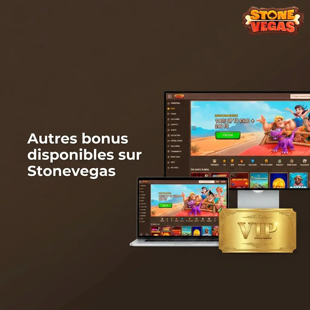Promotions et bonus disponibles sur Stonevegas : recharge, fidélité, tournois et paris sportifs