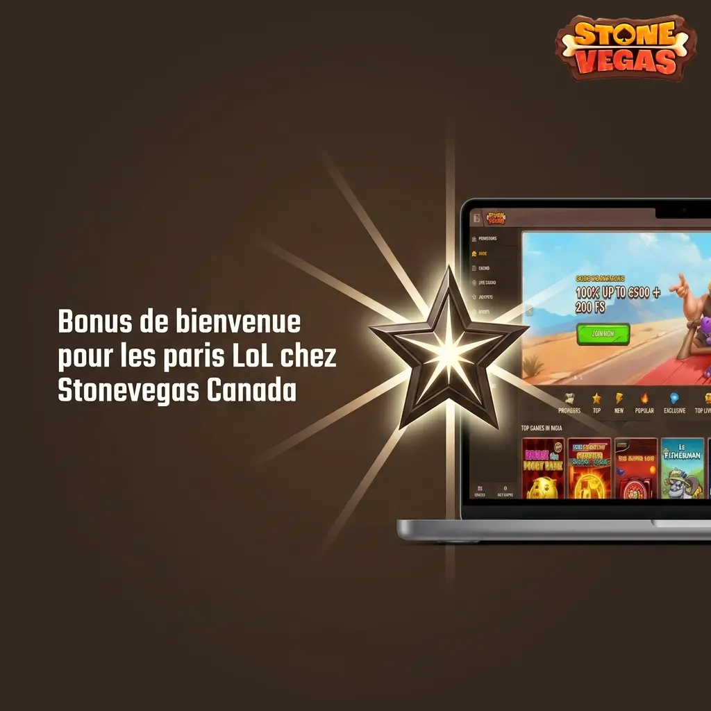 Bonus de bienvenue Stonevegas Canada pour paris LoL : 100% jusqu'à 100 EUR sport ou 500 EUR casino