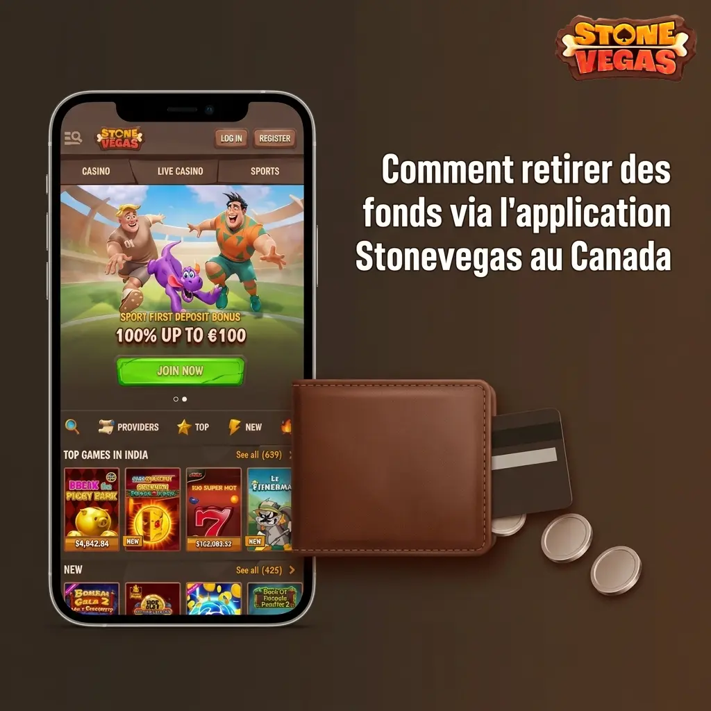 Retrait de fonds sur l'application mobile Stonevegas au Canada en quelques étapes simples