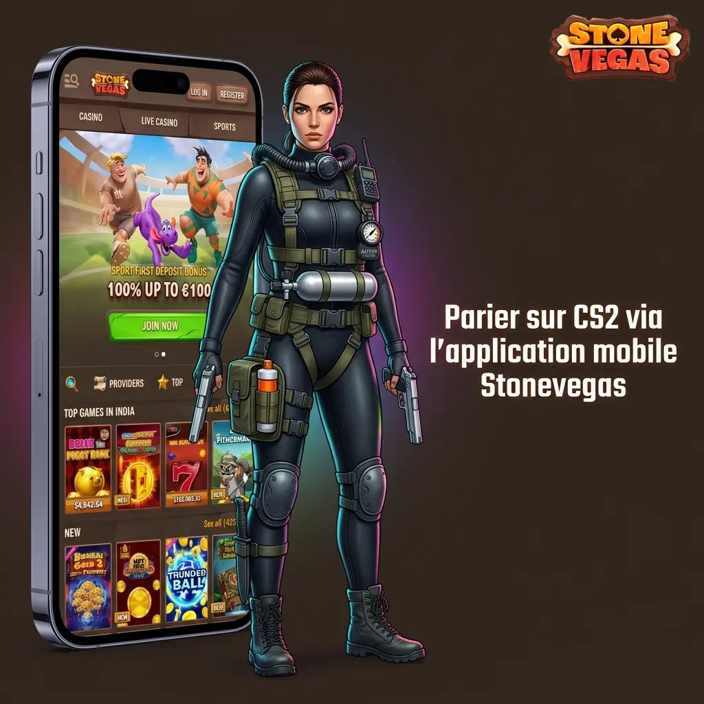 Application mobile Stonevegas ouverte sur les marchés de paris CS2, utilisée sur un téléphone au Canada