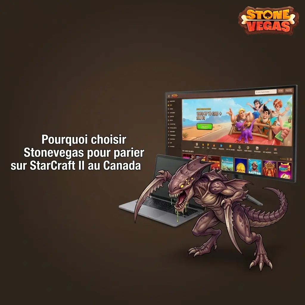 Interface Stonevegas pour parier sur StarCraft II au Canada avec bonus et options de paiement adaptées