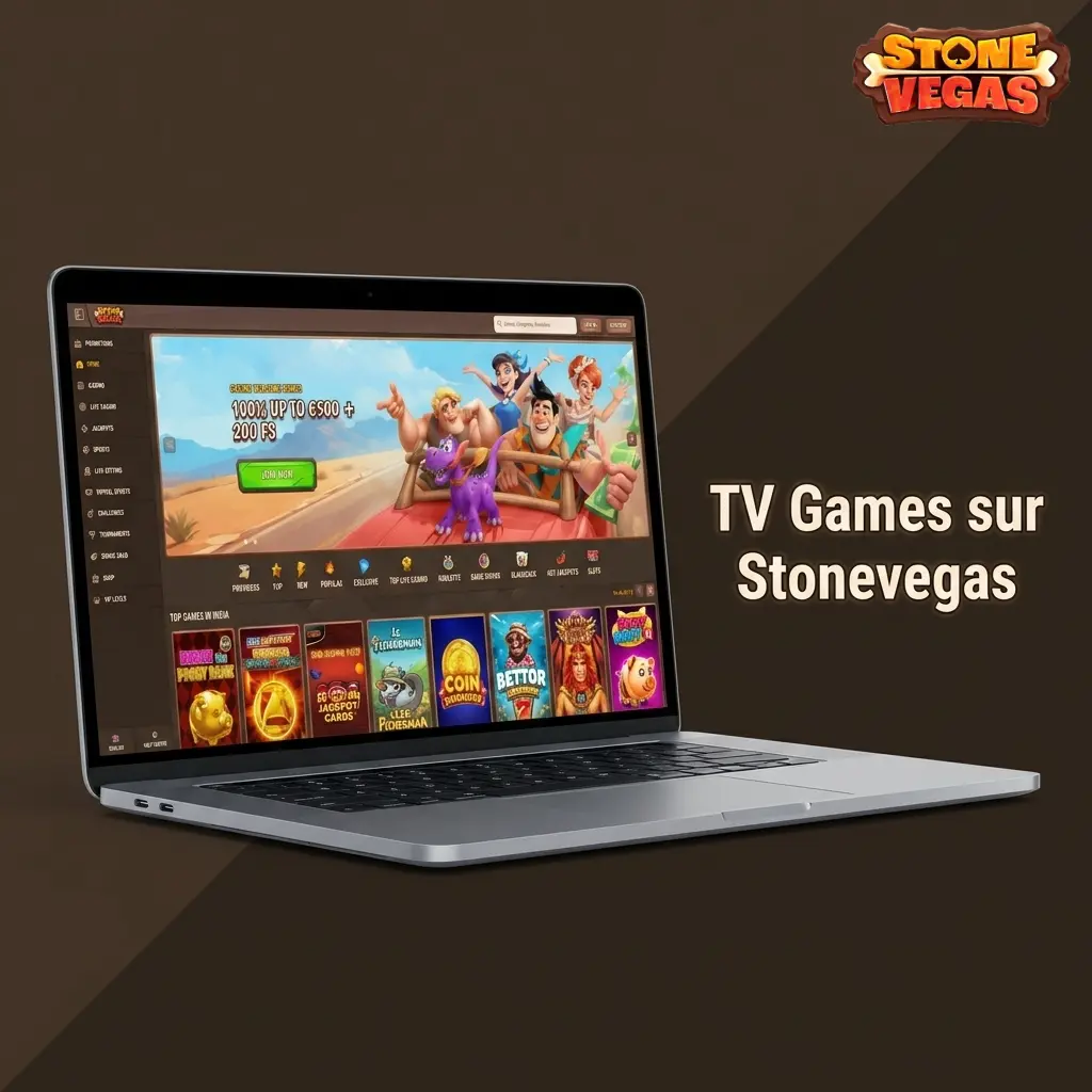 Section TV Games de Stonevegas Canada avec présentateurs en direct, roues, loteries et game shows de casino