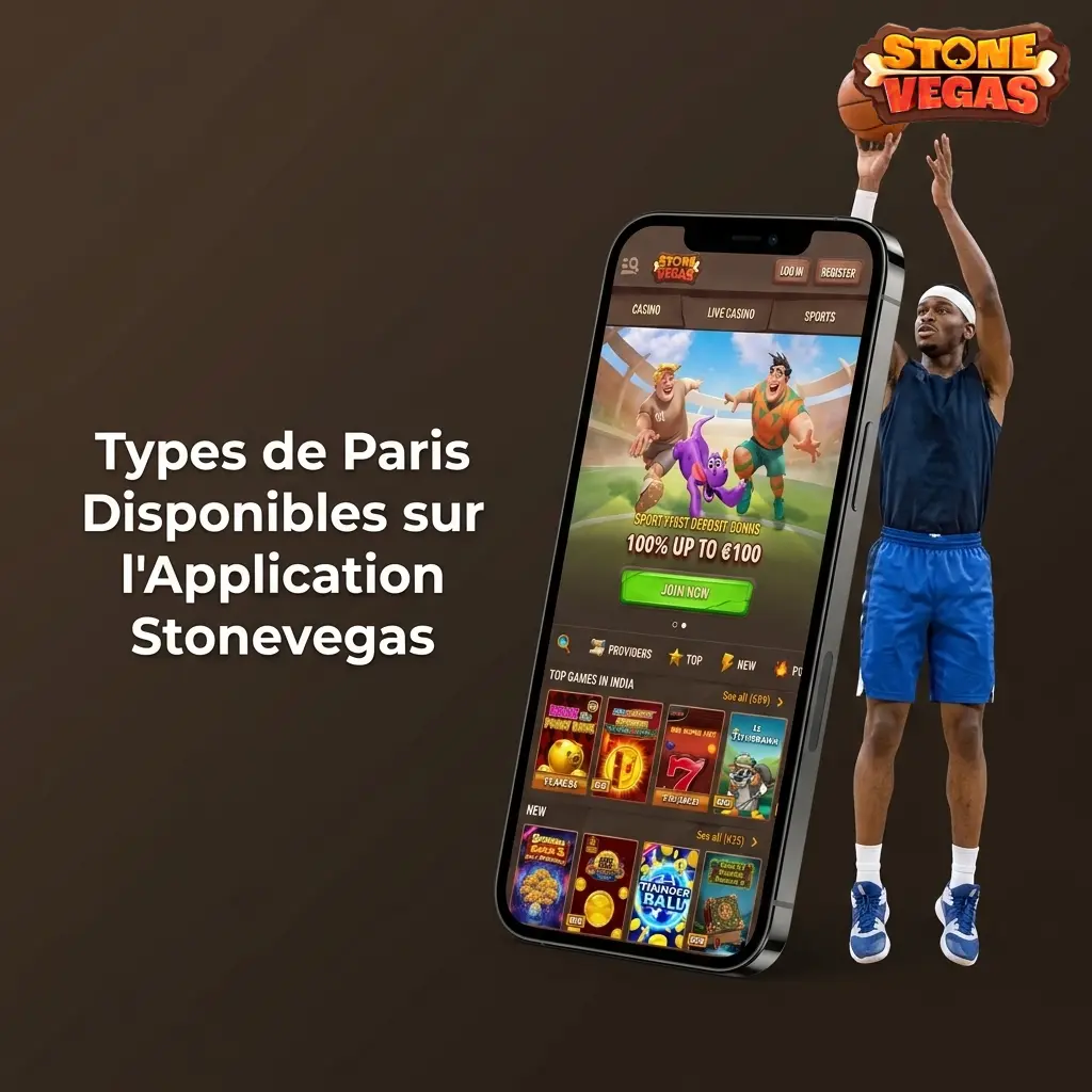 Types de paris sur Stonevegas : simple, combiné, système, live et handicap disponibles sur l'application mobile